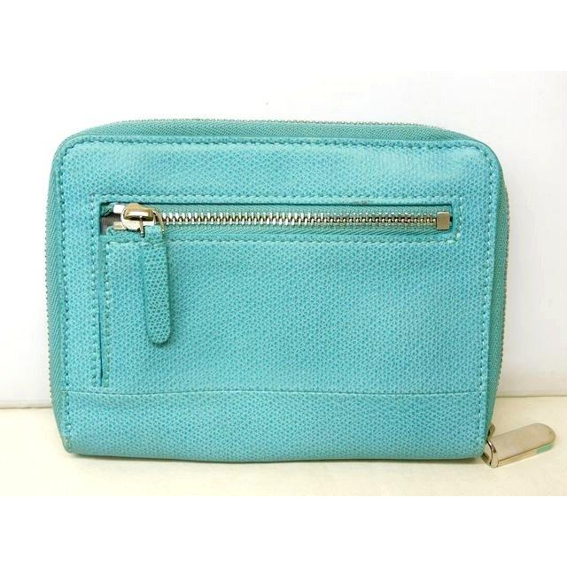 ティファニー 財布 □ ティファニーブルー レザー ラウンドファスナー  