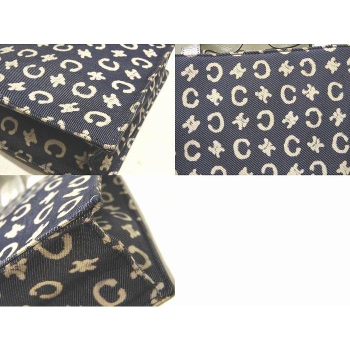 CELINE セリーヌ ミニトートバッグ ☆ Cマカダム柄 デニム ブルー系