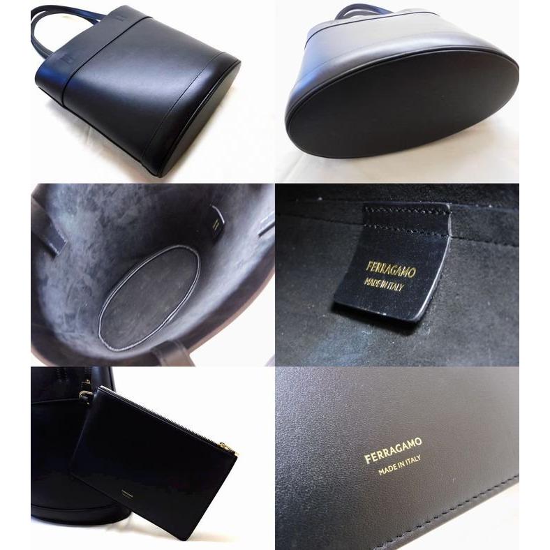 【Salvatore Ferragamo】ハンドバッグ　ゴールド金具　ネイビー 中古・古着通販】Salvatore Ferragamo (サルヴァトーレ フェラガモ