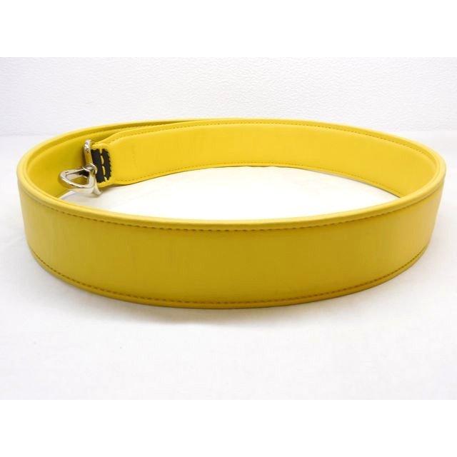 まだ美品 フェンディ FENDI □ レザー イエロー 黄色 ロゴ ストラップ
