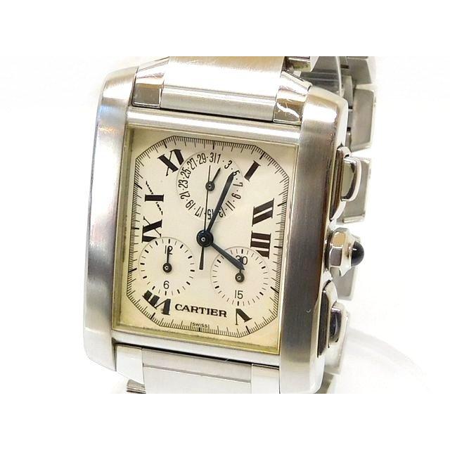 カルティエ CARTIER W51001Q3 タンクフランセーズXL クロノリフレックス パーペチュアルカレンダー クォーツ メンズ 良品 内箱付き_917285 Cartier（カルティエ） □ W51001Q3 タンクフランセーズXL クロノリ