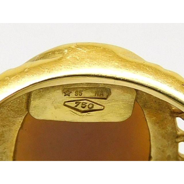 K18 カメオ リング 13号 ☆ 約4.8g イエローゴールド 指輪 レディース