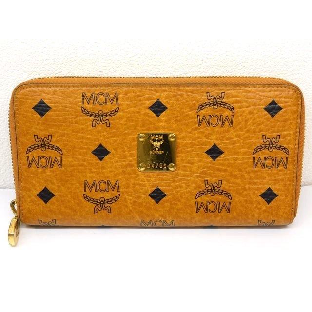 MCM エムシーエム □ ロゴプレート キャメル ブラウン 茶色 長財布