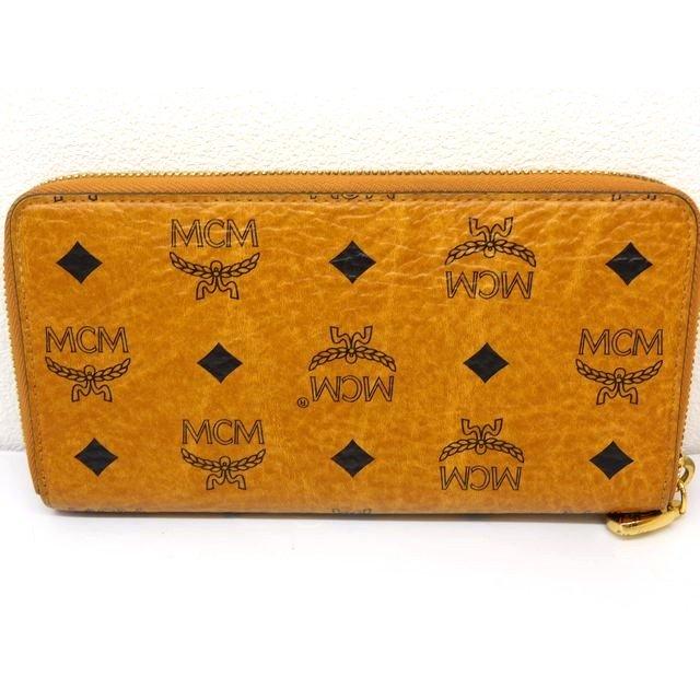 エムシーエム MCM 長財布 ヴィセトス 三つ折り財布 ブラウン MCM エムシーエム □ ロゴプレート キャメル ブラウン 茶色 長財布