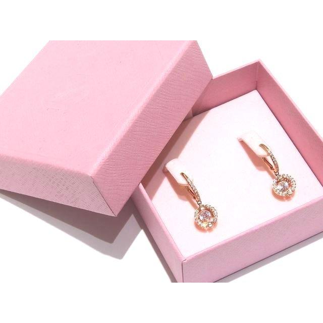 美品 SWAROVSKI スワロフスキー ドロップピアス ◇ 5504753 ピンク
