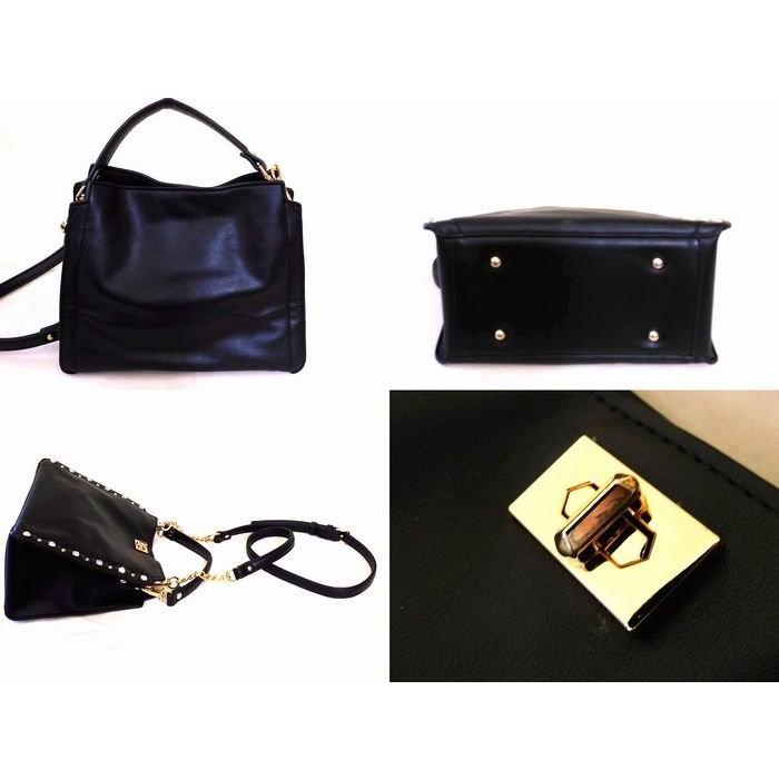 DIANA ダイアナ 2WAY ショルダーバッグ □ ビジュー スタッズ ブラック