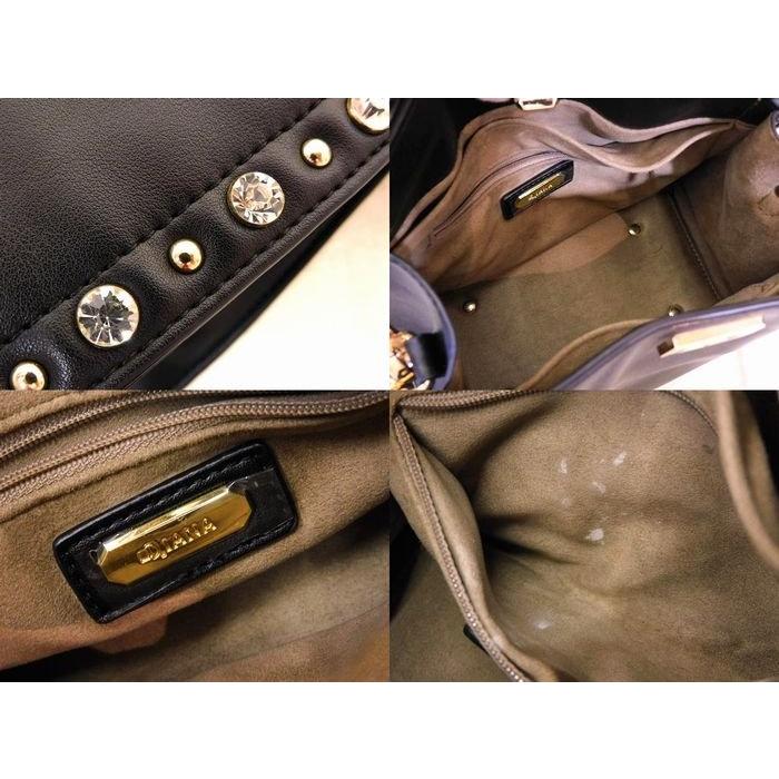 美品✨DIANAスタッズハンドバッグ ショルダーバッグ　2wayビジュー 現行品 DIANA ダイアナ 2WAY ショルダーバッグ □ ビジュー スタッズ ブラック