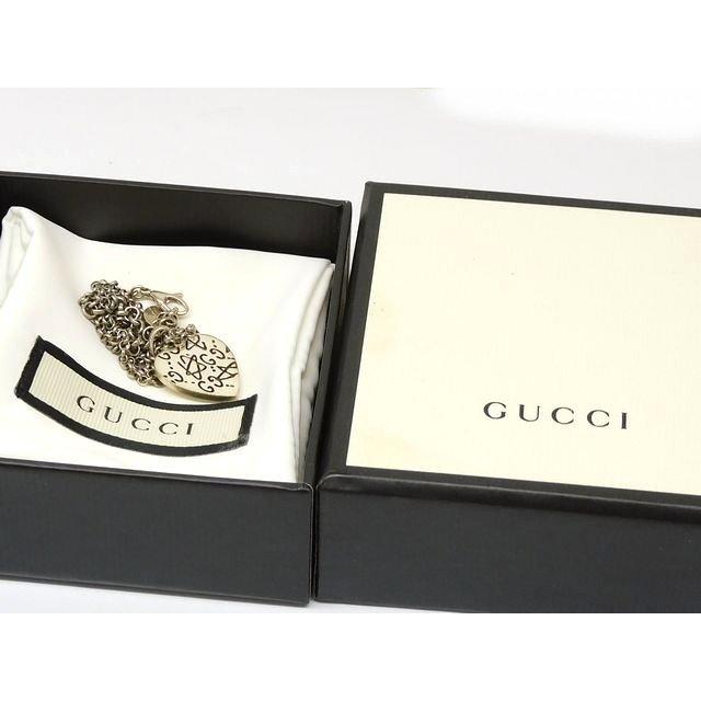 グッチ □ ゴーストハート ネックレス シルバー 925 9.4g スカル