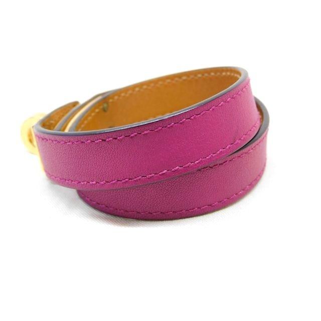 美品 エルメス □ レザーブレスレット ケリーブレス ドゥブルトゥール