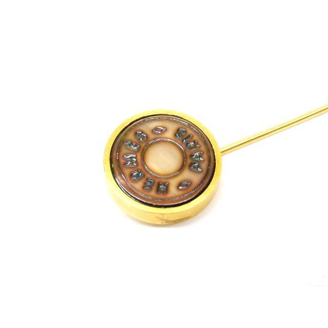 美品 エルメス セリエ ピンブローチ ゴールド 箱付き アクセサリー ジュエリー 美品 エルメス □ セリエ シェル ピンブローチ レディース ゴールド