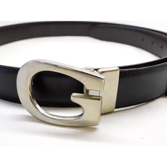 グッチ □ 036 1406 1108 レザー リバーシブル シルバー金具 ベルト