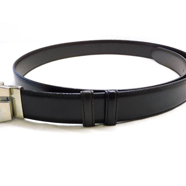 グッチ □ 036 1406 1108 レザー リバーシブル シルバー金具 ベルト