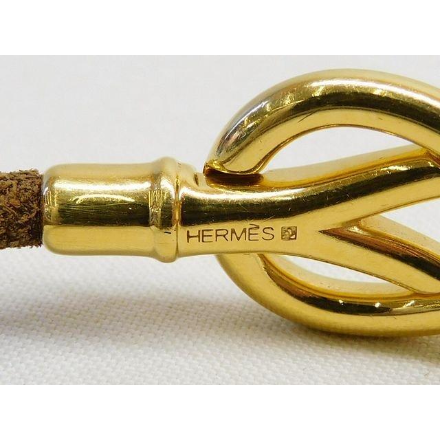 【美品】HERMES エルメス アタメ ブレスレット ブラウン　ゴールド エルメス HERMES □ アタメ ブレスレット ゴールドカラー金具×ブラウン