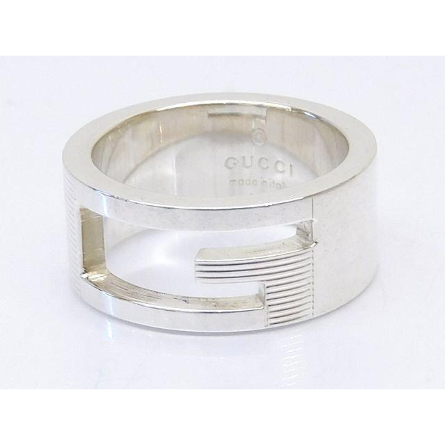 美品 GUCCI グッチ □ Gくり抜き リング 指輪 シルバー925 表記サイズ8