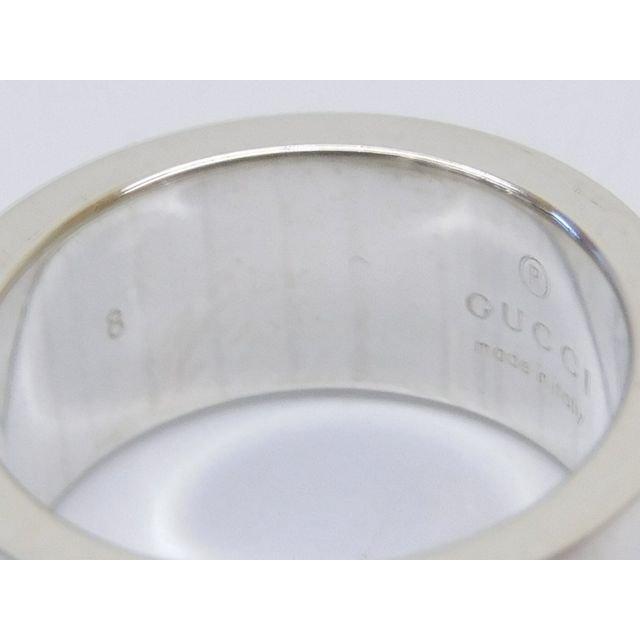 美品 GUCCI グッチ □ Gくり抜き リング 指輪 シルバー925 表記サイズ8