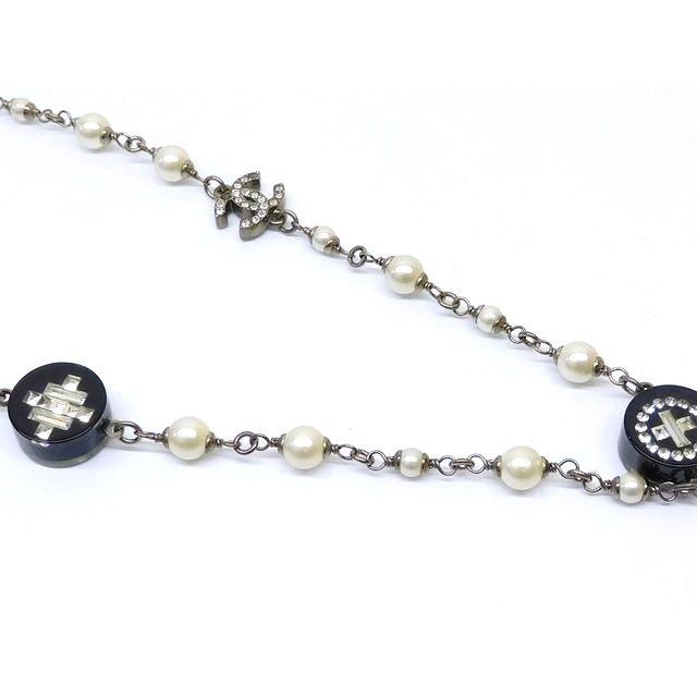 シャネル 11P ロングネックレス □ ココマーク フェイクパール