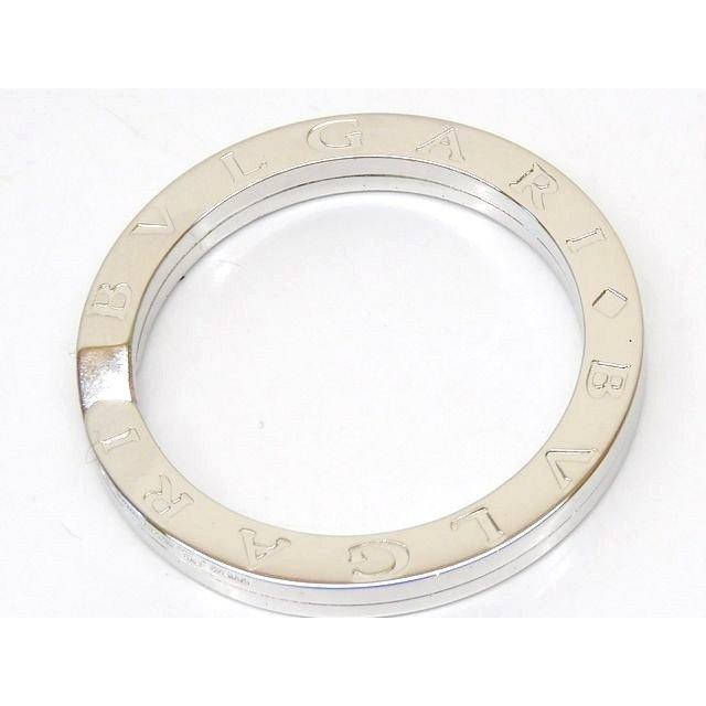 美品 ブルガリ キーリング □ シルバー 925 11.7g メッキチェーン 