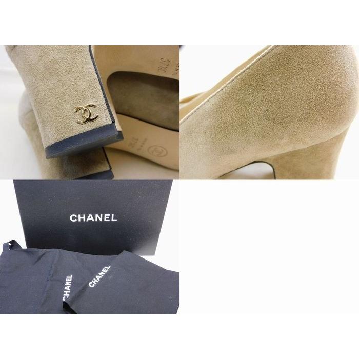 美品 シャネル CHANEL □ 37 1/2 C 約24cm G31749 パンプス スエード