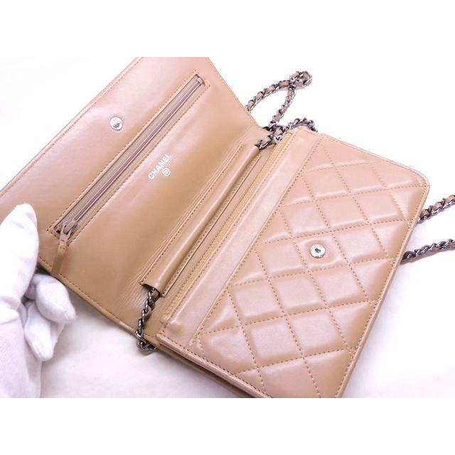 CHANEL シャネル ■ 18番台 チェーンウォレット ショルダー 財布 ラムスキン レザー レディース □8B8C マキ3100の画像