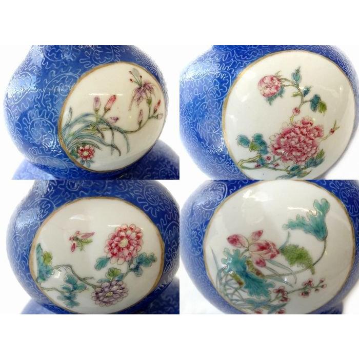 中国古美術 景泰藍 花瓶 ◆ 生花 飾瓶 インテリア 七宝焼 極細工 手描き 乾隆帝 伝統工芸品 古美術品 中国古玩 時代物 骨董 珍品 □８Cの画像