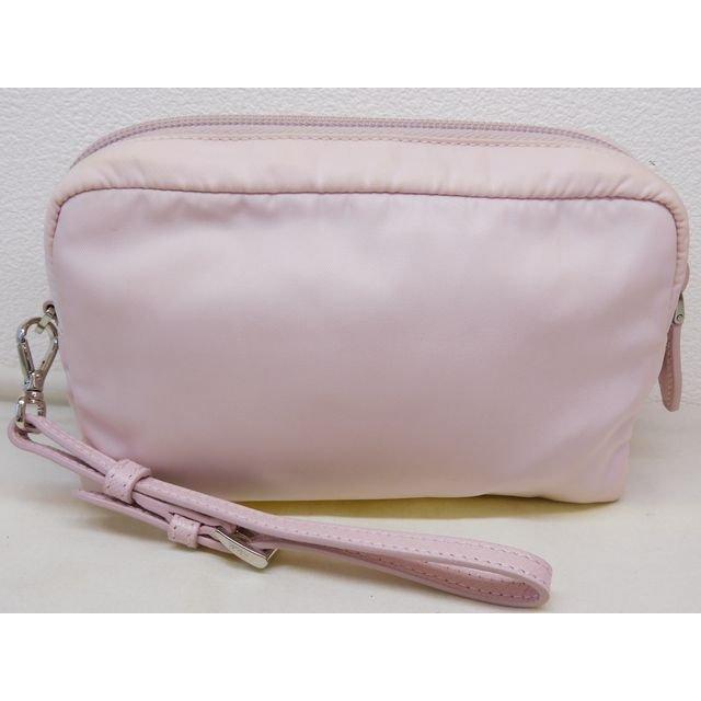 プラダ Re-Nylon ポーチ □ ストラップ 薄ピンク系 ナイロン PRADA□8C 