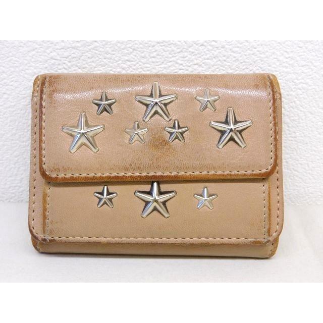び*と様 Jimmy Choo☆ミックス スター スタッズ レザー財布　本日で終 ジミーチュウ 3つ折り Wホック コンパクト 財布 ☆ スタースタッズ