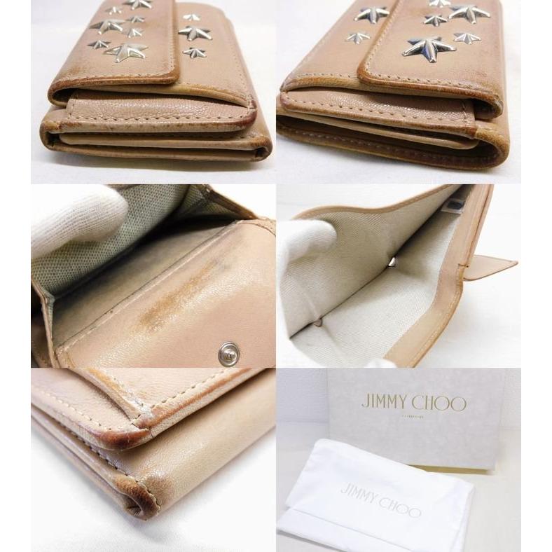 JIMMY CHOO ジミーチュウ スタッズ 三つ折り財布 ジミーチュウ 3つ折り Wホック コンパクト 財布 ☆ スタースタッズ