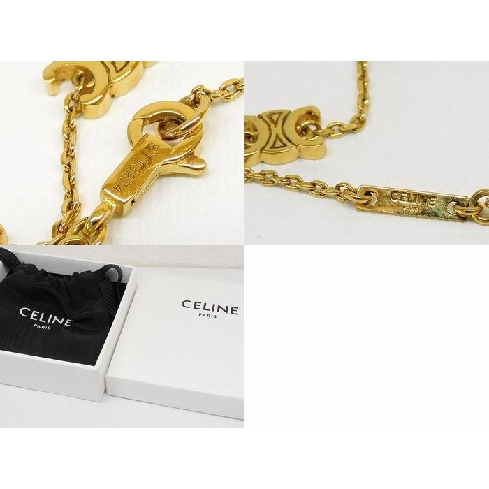 まだ美品 CELINE セリーヌ ミニ トリオンフ ブレスレット □ ゴールド