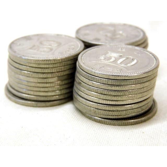 旧50円　セット コレクター必見!! まとめ売り 昭和 旧50円 硬貨 □ 30枚セット 菊穴