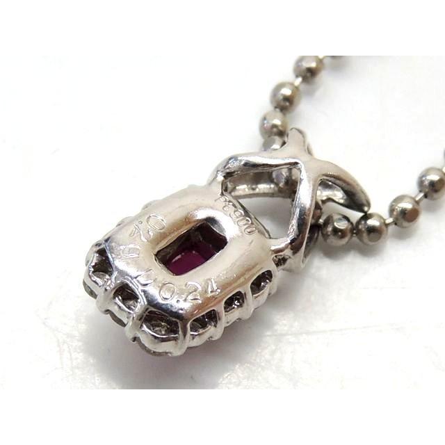 プラチナ Pt900/850 ネックレス □ ルビー 0.29ct ダイヤ 0.24ct □2G