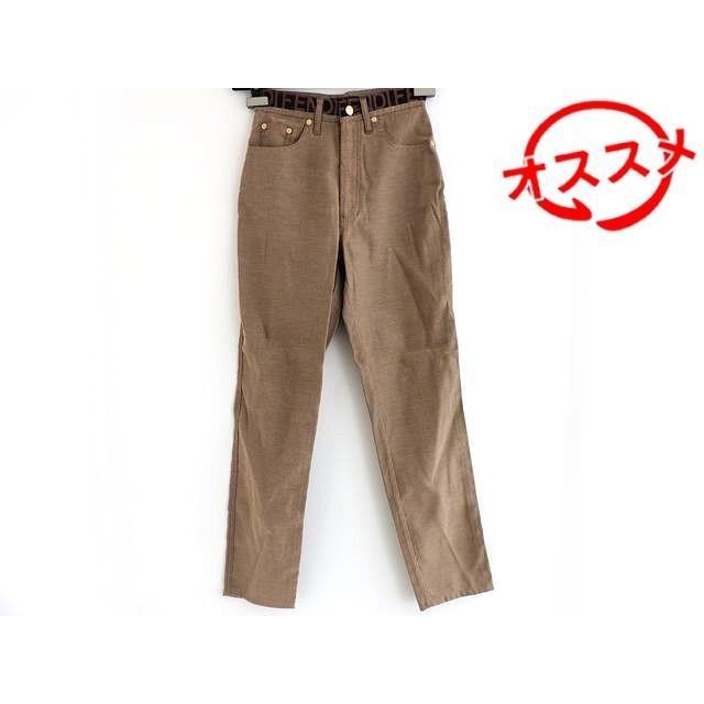 公式銀座 A1 美品 フェンディ パンツ サイズ I42 28インチ ヴィンテージ レディース ウエストロゴ入り カーキ系 Fendi 3k 売り出し安い Www Superavila Com