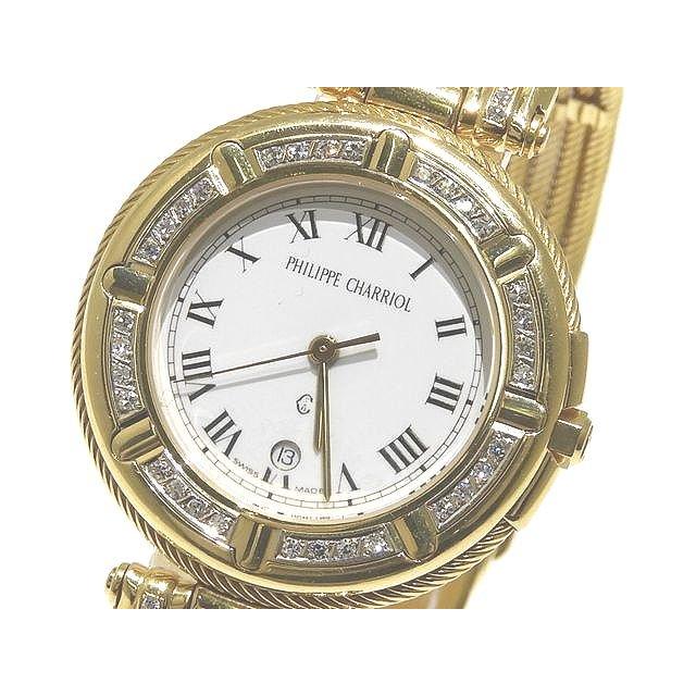 フィリップ シャリオール メンズ クォーツ 時計 K18YG 金無垢 ☆ 9.90