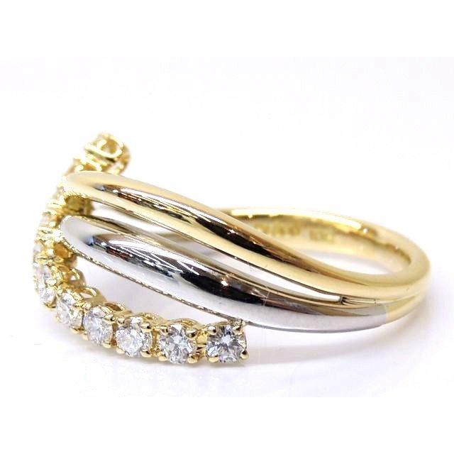 新品同様品 星の砂 リング ☆ K18/Pt900 ダイヤ 0.43ct 13号 