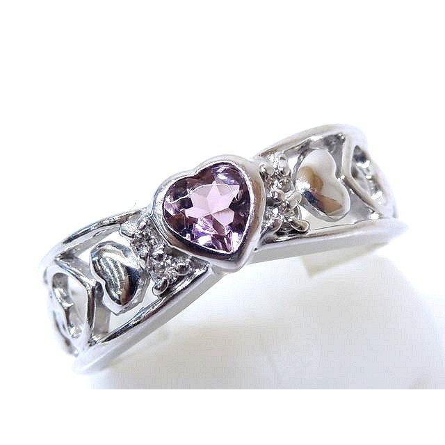 k18ピンクトルマリンハートリングダイヤ入り