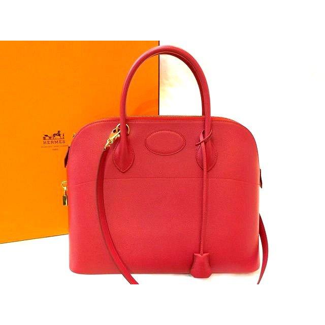 美品 エルメス 2WAY バッグ □ ボリード 35 クシュベル ルージュヴィフ