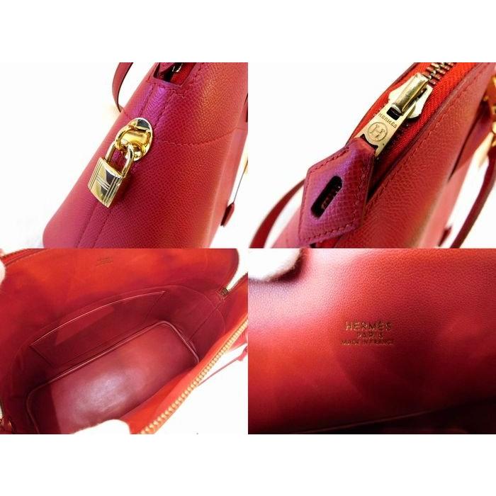 美品 エルメス 2WAY バッグ □ ボリード 35 クシュベル ルージュヴィフ