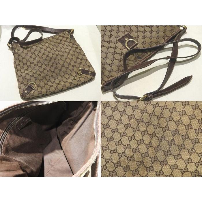 グッチ ショルダーバッグ 131326 ◆ GG柄 キャンバス ベージュ系 × レザー ブラウン系 ▼ GUCCI 斜め掛け 5J｜foresight1717｜02