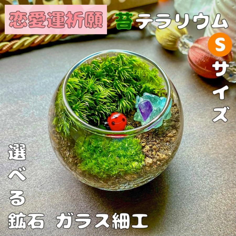 恋愛運祈願の苔テラリウムsサイズ 完成品 鉱石さざれ石セット 苔テラリウム 盆栽 観葉植物 ギフト 贈り物 プレゼント 誕生日 祝い事 Koketerrarium 003 フォレストジャパン 通販 Yahoo ショッピング