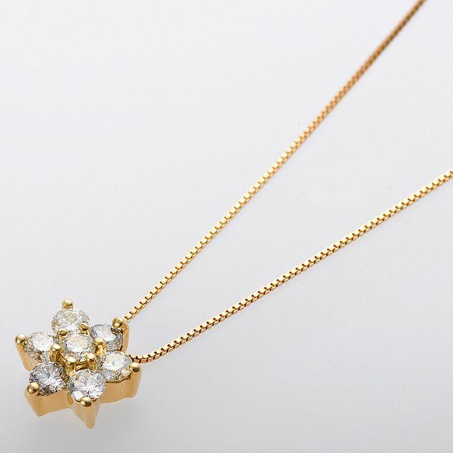 ダイヤモンド ネックレス 0.3ct K18 イエローゴールド ハート 