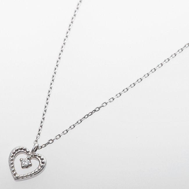 ダイヤモンド ネックレス 一粒 0.014ct プラチナ Pt900 ハート 