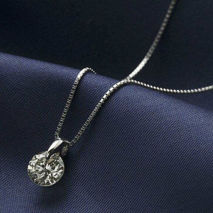 ダイヤモンド ネックレス 一粒 1カラット プラチナ Pt900 1ct 輝き照り 
