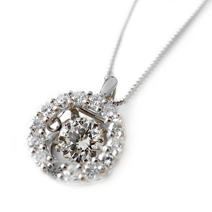 ダイヤモンド ネックレス プラチナ Pt900 0.5ct ダンシングストーン 揺れる ダイヤ ダイヤネックレス サークル TVCMモデル 揺れるダイヤ 正規品 鑑別カード付きの画像