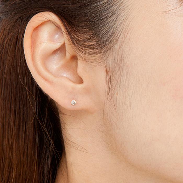 ダイヤモンド ピアス 一粒 K18 ピンクゴールド 合計0.2ct スタッド