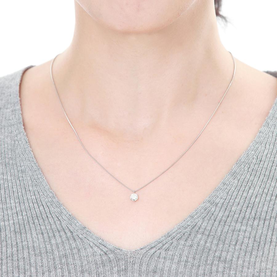 ダイヤモンド ネックレス 一粒 プラチナ Pt900 0.5ct ダイヤネックレス 6本爪 Hカラー SI2 Good 0.5カラット シンプル ペンダント 鑑定書付き【Newモデル】の画像