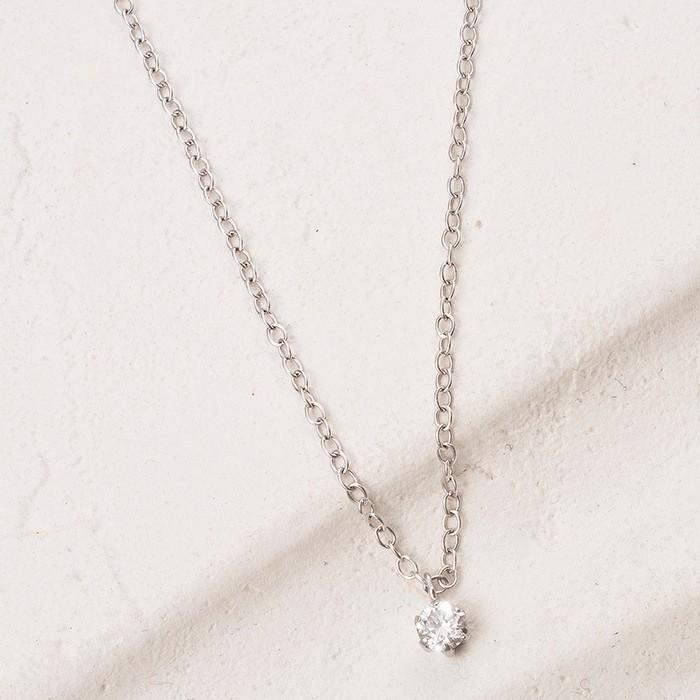 ダイヤモンド ネックレス 一粒 プラチナ Pt900 0.1ct ダイヤネックレス 