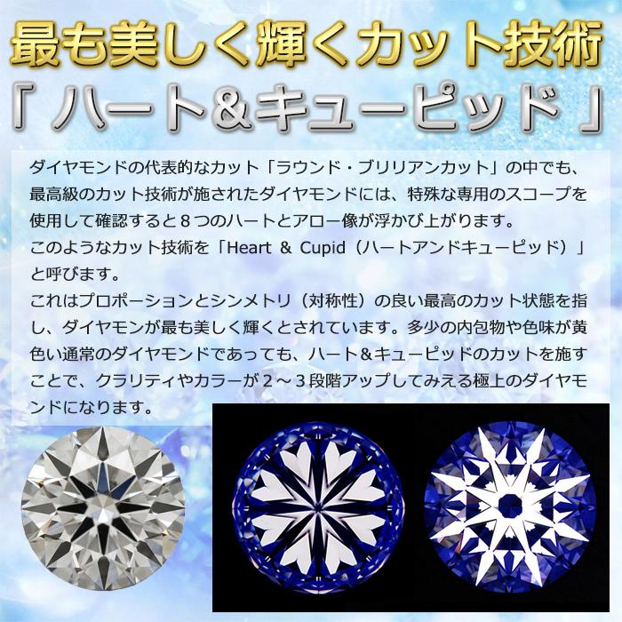 イヤリング スーパーキュービックジルコニア プラチナ Pt900 ハート＆キューピッド H＆C 合計0.5ctサイズ イヤーカフ イヤークリップ 一粒留 左右セットの画像