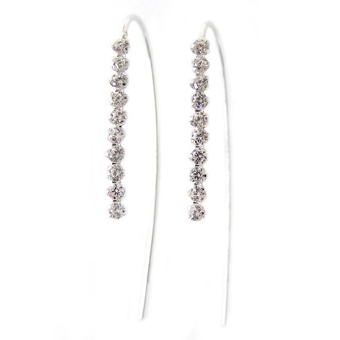 ピアス キュービックジルコニア K10 ホワイトゴールド フープ ジプシー