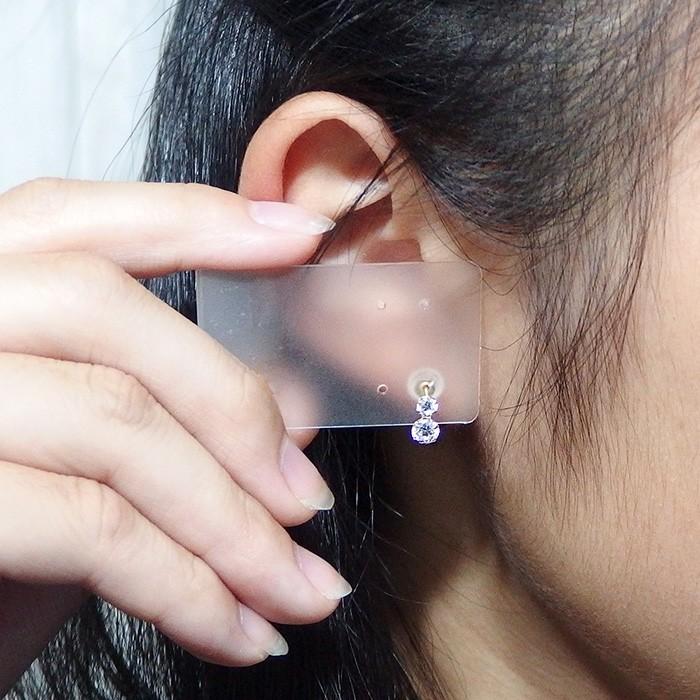 k18 ジルコニア2粒ピアス1.0g