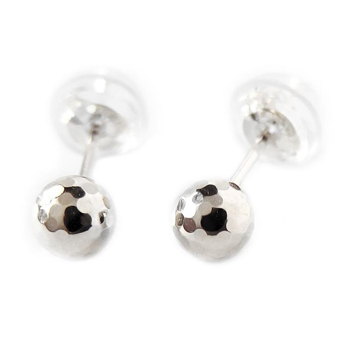 ピアス カットボール プラチナ Pt900 地金 ボール 4mm シンプル