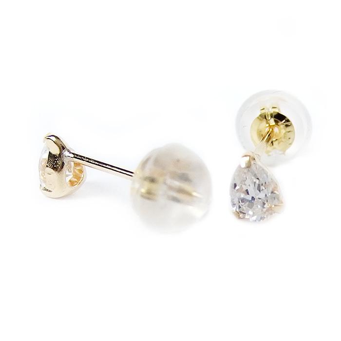 ピアス スーパーキュービックジルコニア K18 イエローゴールド